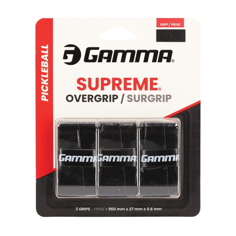 Gamma Sports Pickleball Supreme Overgrip, Black - Image 1