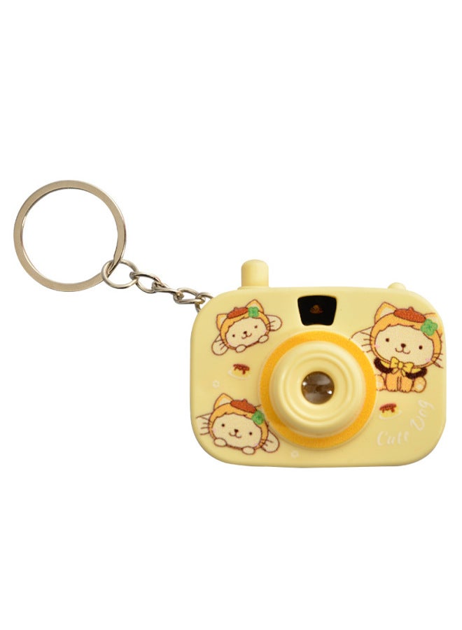 Cartoon Mini Small Camera Slide Electronic Luminous Projector Keychain School Bag Pendant Children's Toy Gift 