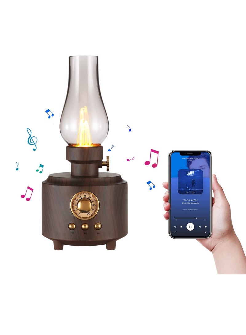 Vintage Table Lamp - Retro Bluetooth Speaker Rechargeable Portable Night Light Flameless LED Oil Lamp for Bedroom Cafe Bar Desk Decor Outdoor Camping Idea Birthday Gift - Image 1