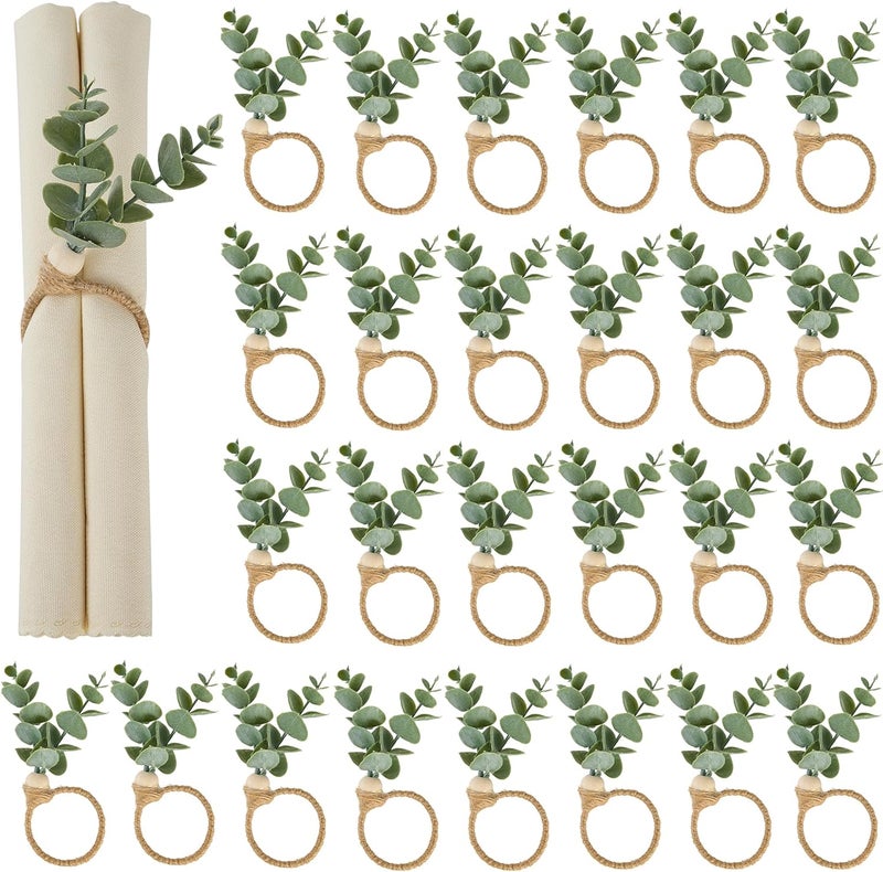 APTWOW 36PCS Napkin Rings, Christmas Napkin Rings, Wood Bead Farmhouse Napkins Rings for Weddings Christmas Party and Easter Table Decoration - Image 1