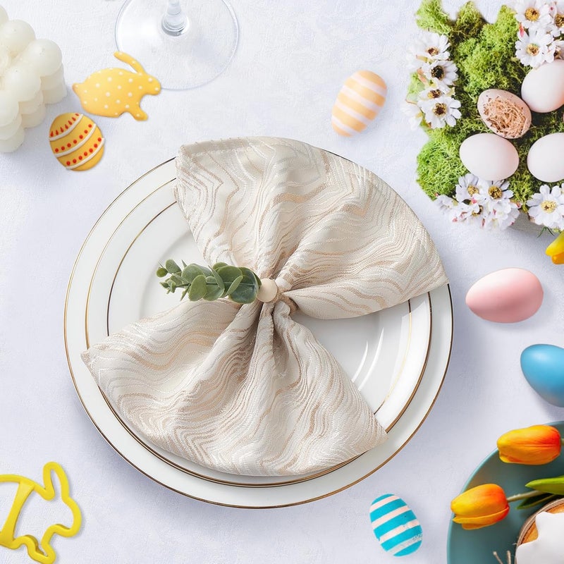 APTWOW 36PCS Napkin Rings, Christmas Napkin Rings, Wood Bead Farmhouse Napkins Rings for Weddings Christmas Party and Easter Table Decoration - Image 5