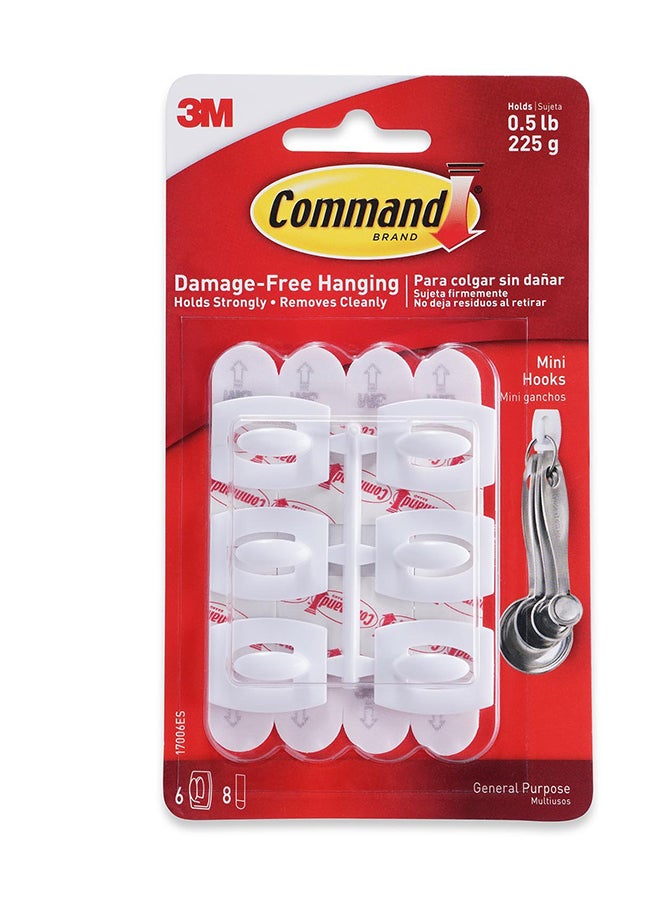 Pan Home 3M 6 قطع من خطافات Command Mini مع شرائط - أبيض - Image 2