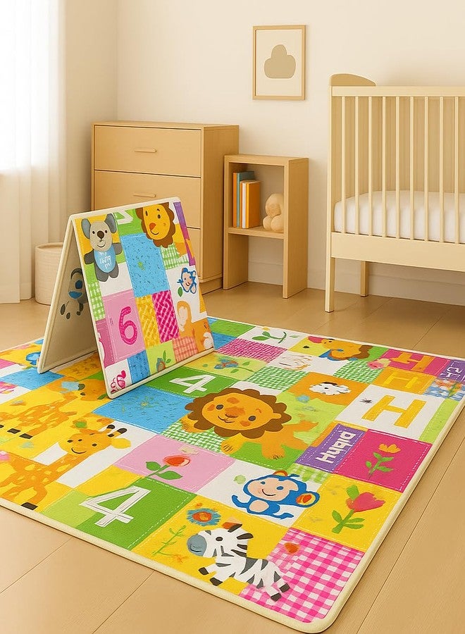 DTR Creation Baby Play Mat - Colorful Animal & Number Print | Waterproof, Foldable & Washable Floor Mat for Kids | Soft & Cushioned Play Area (180×150×1 cm) - Image 1