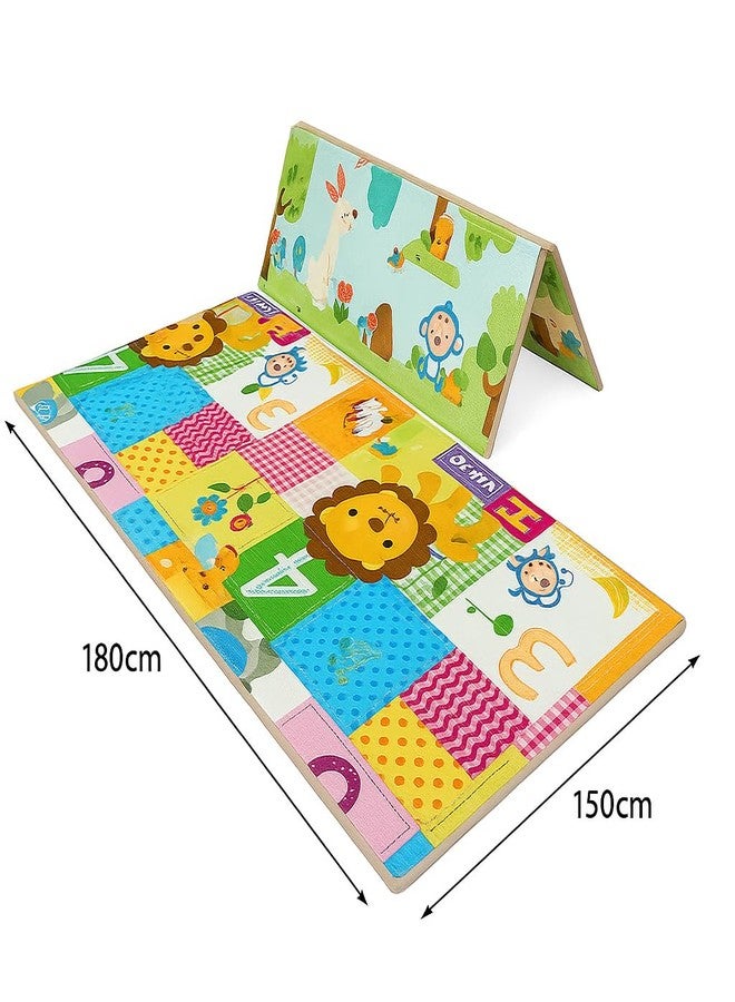 DTR Creation Baby Play Mat - Colorful Animal & Number Print | Waterproof, Foldable & Washable Floor Mat for Kids | Soft & Cushioned Play Area (180×150×1 cm) - Image 2