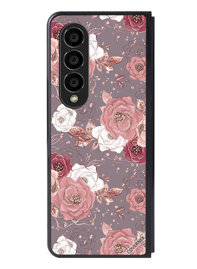 Covernex Protective Case Cover For Samsung Galaxy Z Fold 4 Floral Wallpaper - Image 1