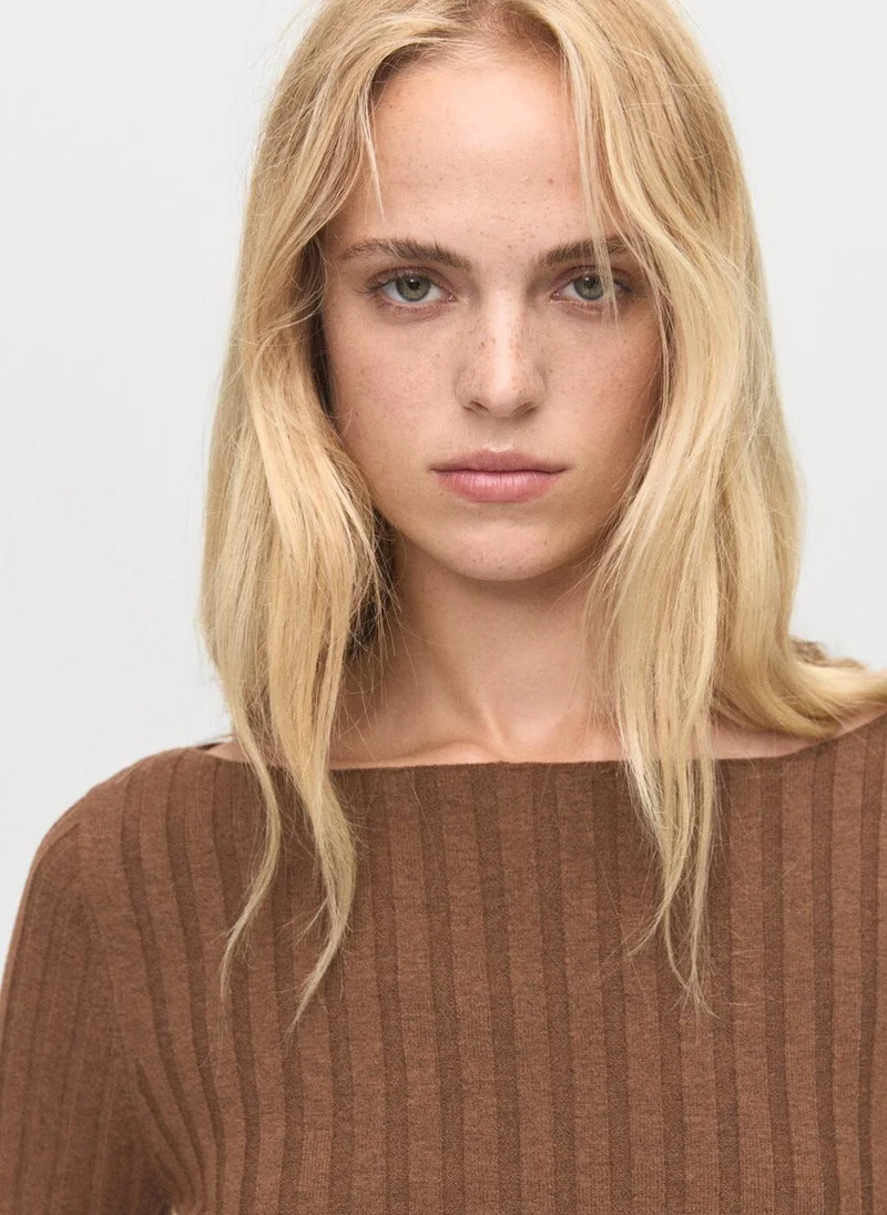 MANGO  Boat neck ribbed sweater for Women | Best Price UAE