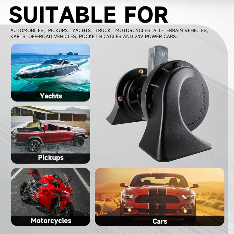 FARBIN مجموعة بوق القطار ثنائي النغمة FARBIN 24V الصاخب - Image 2