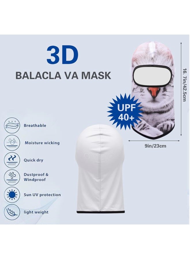 Cutewing Balaclava Mask 3D Print Full Face Mask Cooling Neck Gaiter Sun Protection Face Cover Mask Windproof Ski Mask, Cat, L/One size - Image 3