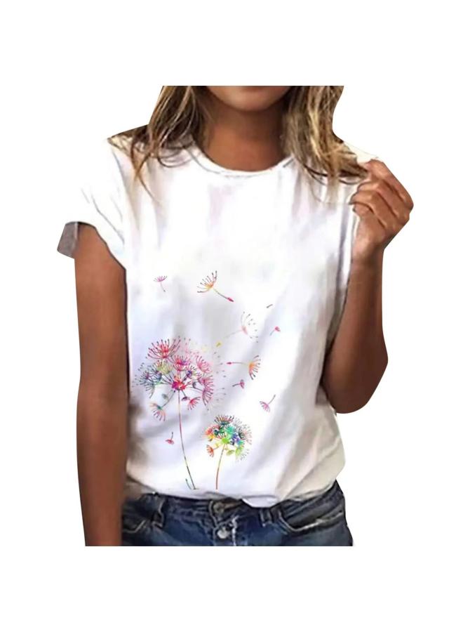 VUELO Summer New Loose Plus Size Round Neck T-shirt Women's Southeast Asian Fashion Printed T-shirt Women