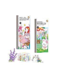 Mini Watercolour Painting Pad with Brush, Mini Paint Pad, Mini Water Color Paint Pad, Pocket Watercolour Colouring Book, Mini Watercolor Paint Set for Adults with Pen Brush (2PCS-K)