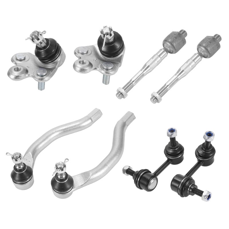 X AUTOHAUX 8pcs Front Suspension Kit Inner Outer Tie Rod End Front Sway Bar Link Lower Ball Joint for Honda Civic 2006-2011 1.8L Models - Image 1