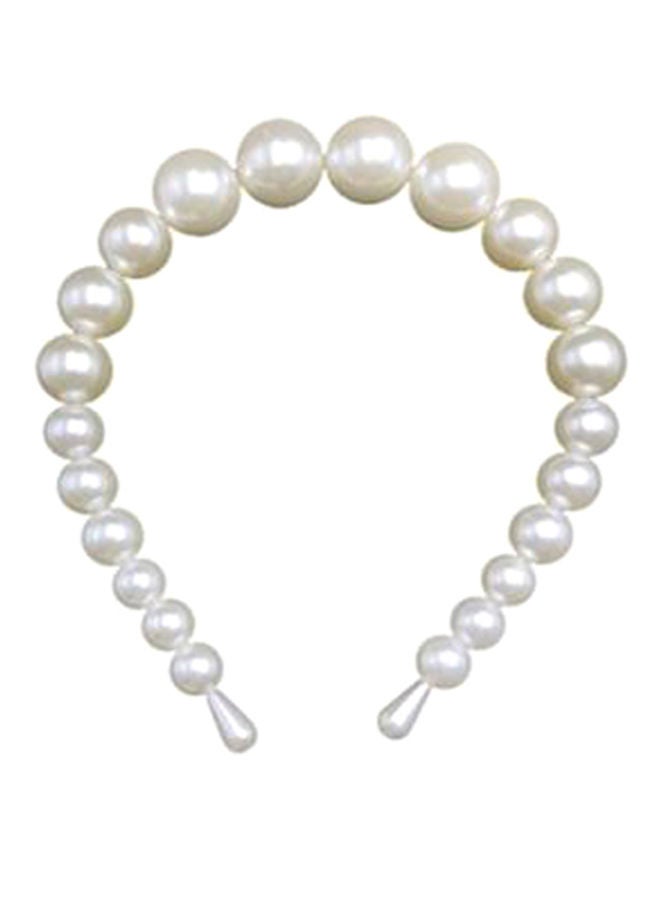 NIBEMINENT Pearl Decor Elegant Hairband White One Size