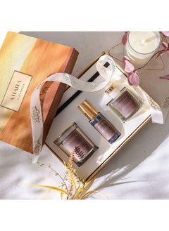 DANUBE HOME Amara Night Armour Scented Candle, Reed Diffuser & Room Spray Set – Luxury Home Fragrance Gift Set For Bedroom, Living Room, Office, Relaxation & Aromatherapy - 50 Ml, 120 Ml  - Image 2