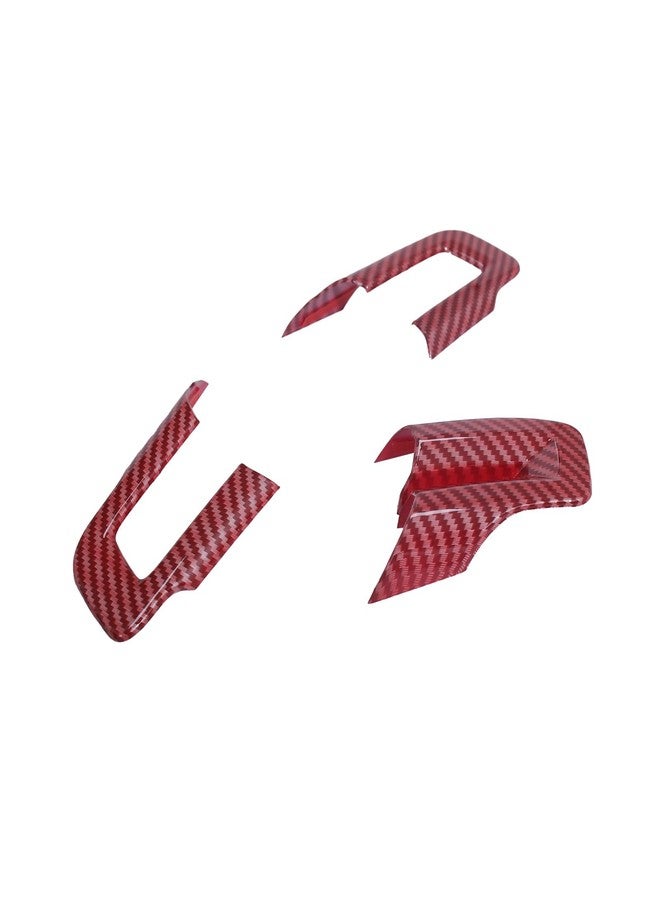 Naisec Steering Wheel Cover Trim for Ford Mustang Accessories 2015 2016 2017 2018 2019 2020 2021 Interior Accessories (Red Carbon Fiber Grain) - Image 4