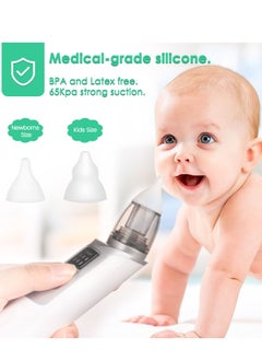KASTWAVE Baby Nasal Aspirator, Electric Nose Suction Rechargeable Baby Nose Cleaner, Toddlers Booger Mucus Sucker for Toddlers and Newborns, 6 Levels of Suction (grey)  - Image 2