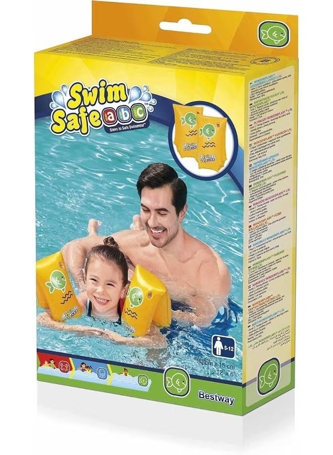 Bestway Swim Safe ABC Wondersplash Armbands L XL 30 cm x 15 cm - Safe Inflatable Arm Floats for Kids - Image 1