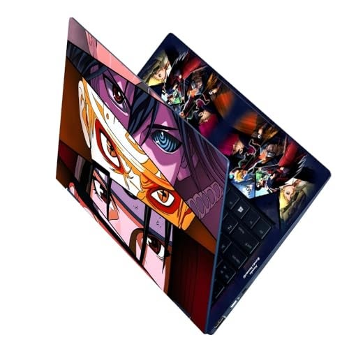 Finearts Full Body Laptop Skin Upto 15.6 inch Sticker Compatible for Dell/HP/Lenovo/Acer/Sony All Laptop Size Upto 14 to 15.6 Inch - Anime Triangle Eye Design - Image 1