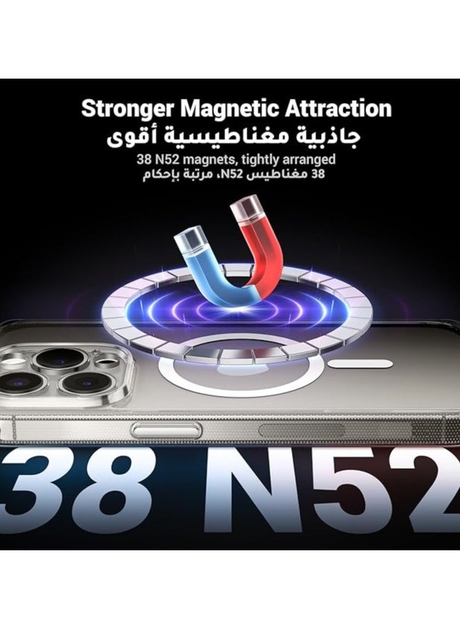 YoYoTech Magnetic Case for iPhone 15 Pro Max 6.7-Inch Compatible with MagSafe Wireless Charging, Shockproof Phone Bumper Cover, Anti-Scratch Clear Back  - Image 2