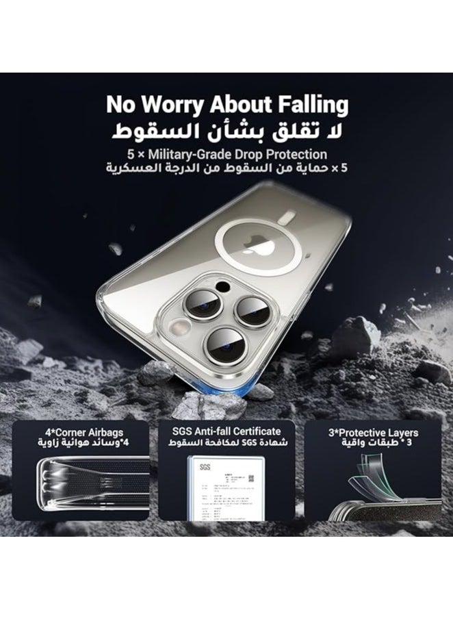 YoYoTech Magnetic Case for iPhone 15 Pro Max 6.7-Inch Compatible with MagSafe Wireless Charging, Shockproof Phone Bumper Cover, Anti-Scratch Clear Back  - Image 4