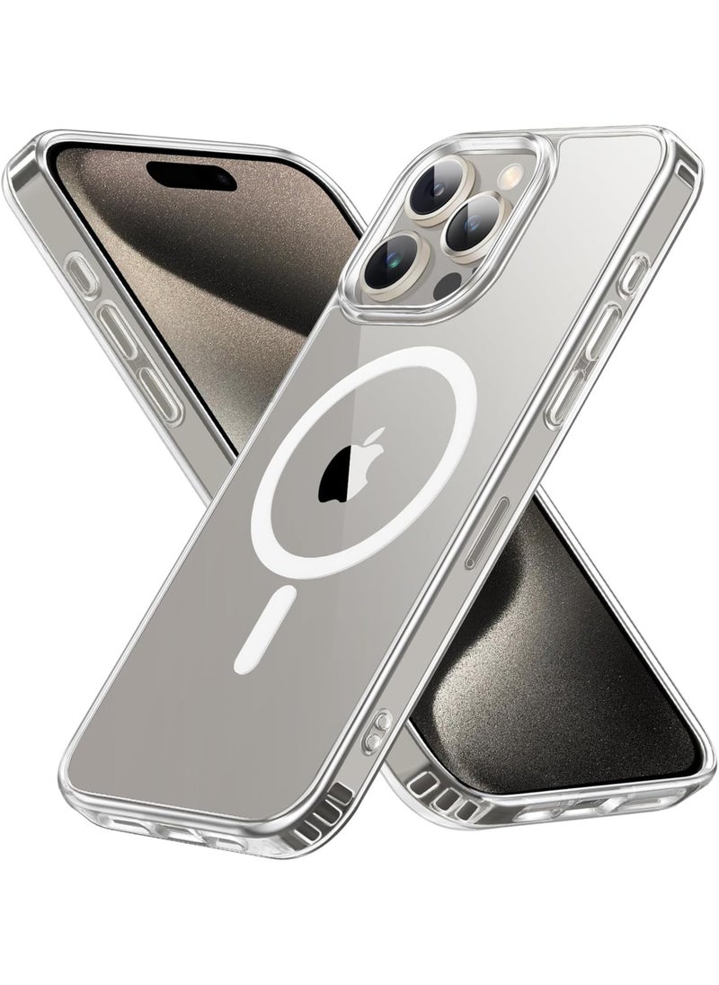 YoYoTech Magnetic Case for iPhone 15 Pro Max 6.7-Inch Compatible with MagSafe Wireless Charging, Shockproof Phone Bumper Cover, Anti-Scratch Clear Back  - Image 1