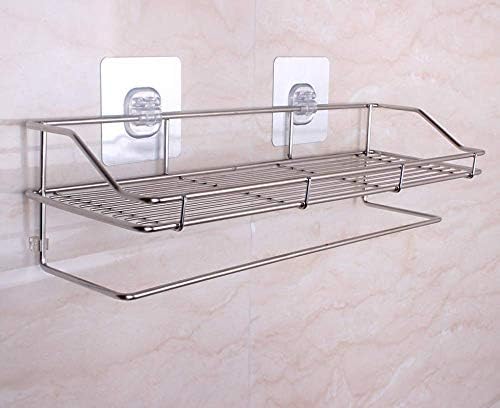 Mezzotek Stainless Steel 1 Layer Kitchen Bathroom Shelves with Napkin Holder 402 X 115 X 15 cm Silver - Image 2