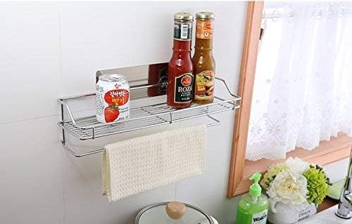 Mezzotek Stainless Steel 1 Layer Kitchen Bathroom Shelves with Napkin Holder 402 X 115 X 15 cm Silver - Image 5