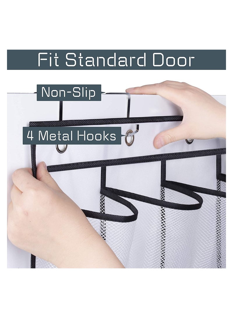 28 Large Mesh Pockets Over The Door Shoe Rack Hanging Shoe Organizer for Closet Hanging Shoe Rack Holder Hanger White