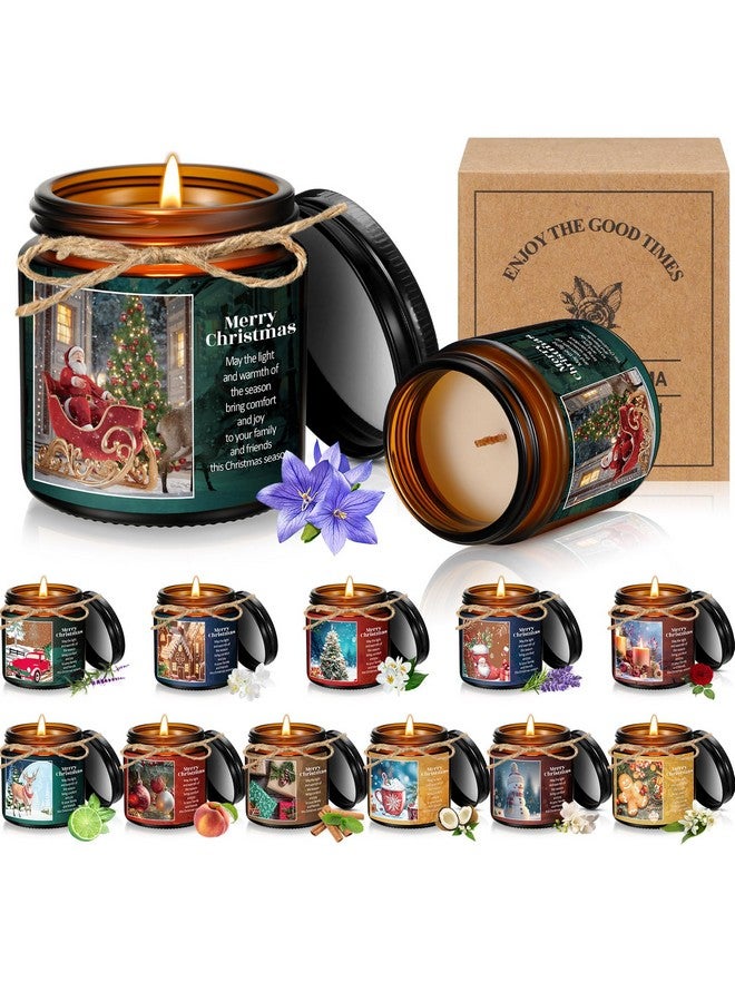Mtlee MTLEE 12 Pcs Christmas Candles Jars Scented Candle Christmas Gifts for Women Christmas Tree Aromatherapy Candles for Home Xmas Birthday Gifts Yoga (Retro Style)  - Image 1