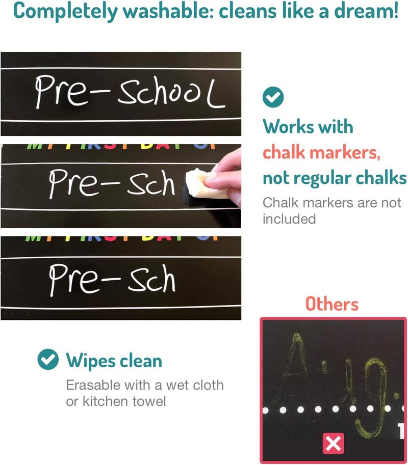 Fun-Plus First Day of School Sign Board, 12″x8.5″ Photo Prop Sign (Double Sided), Wet Erase, Back to School Supplies, 1st Day of School Sign, Back to School Sign … - Image 5