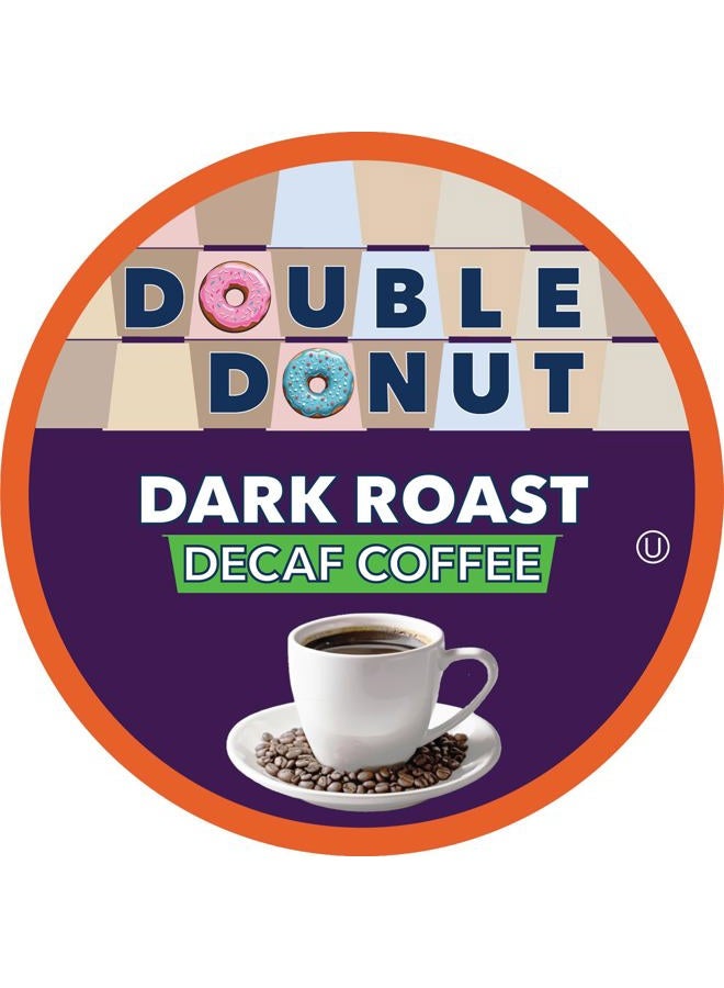 Double Donut Coffee Double Donut Decaf Dark Roast Coffee Pods, Extra Bold Blend Coffee, Single Serve Coffee For Keurig K Cups Machines, Decaf Dark Roast Coffee in Recyclable Pods, 24 Count - Image 2