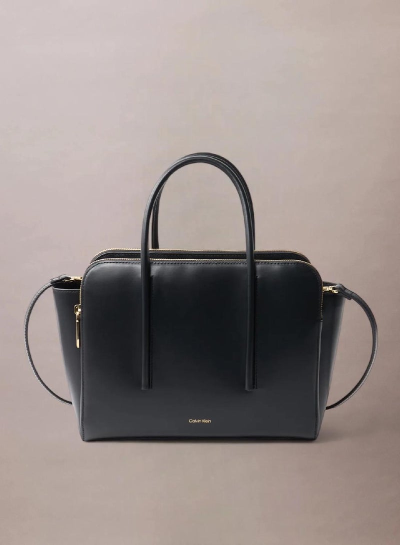 CALVIN KLEIN Leather Medium Tote Bag - Image 1