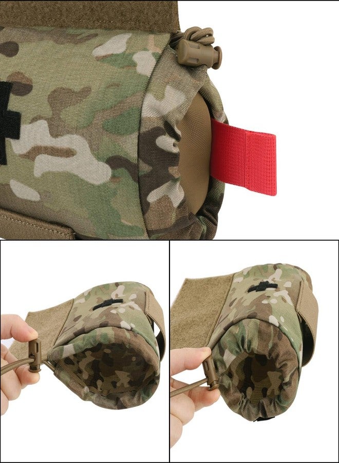 PETAC GEAR Tactical First Aid Drop Dump Pouch, Micro Medical Trauma Roll Up Drop Pouch EMT IFAK Sub Abdominal Carrying Bag with Hook-N-Loop (MC) - Image 2