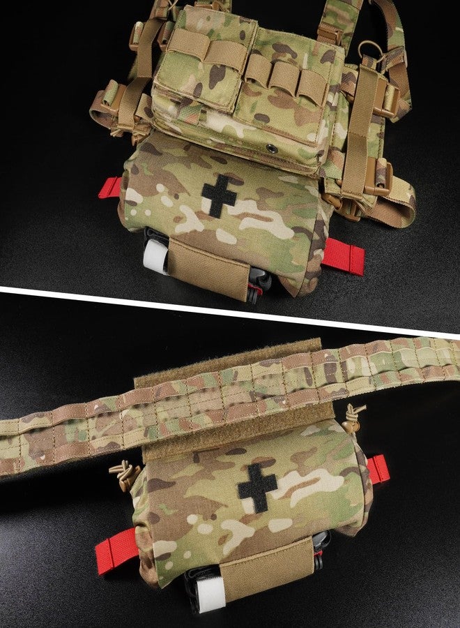 PETAC GEAR Tactical First Aid Drop Dump Pouch, Micro Medical Trauma Roll Up Drop Pouch EMT IFAK Sub Abdominal Carrying Bag with Hook-N-Loop (MC) - Image 5