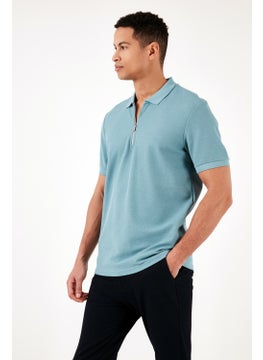 Buratti Cotton Regular Fit Zippered Polo Collar T Shirt Men's Polo T Shirt 5902434  - Image 4