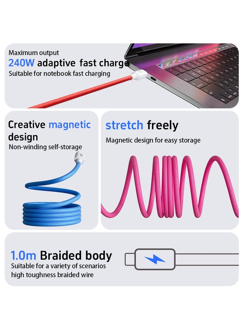 Multi-color magnetic charging cable for data transfer. Super fast charging. Compatible with iOS or Android - Image 2
