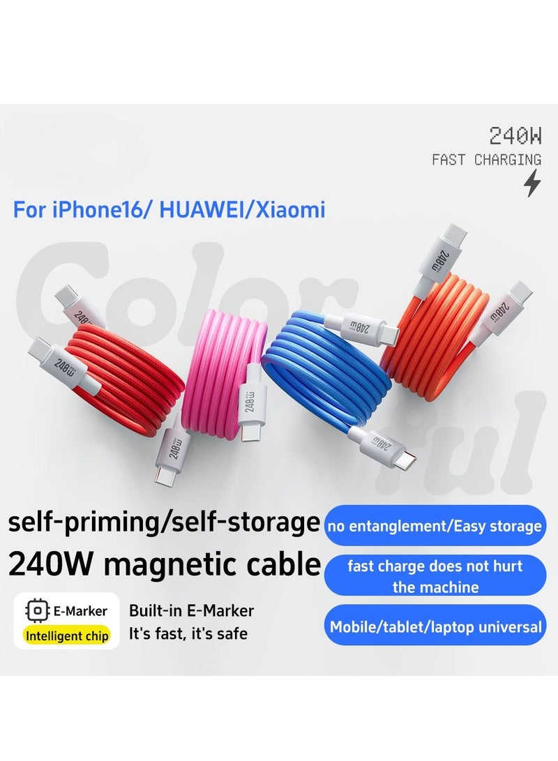 Multi-color magnetic charging cable for data transfer. Super fast charging. Compatible with iOS or Android - Image 1