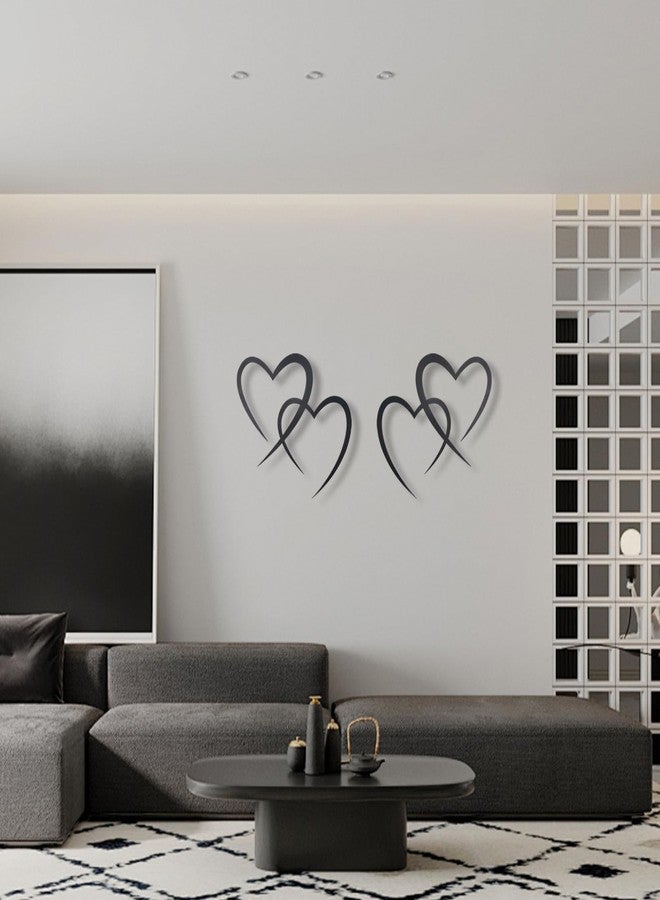 OYEFLY Infinity Heart Metal Wall Decor,Infinity Heart Wall Decor for Room Living,Wedding Decor (Black, style3 11.4 x 10.7in) - Image 4