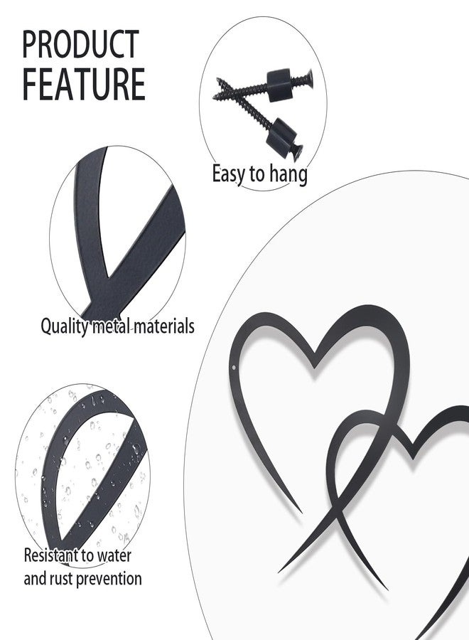 OYEFLY Infinity Heart Metal Wall Decor,Infinity Heart Wall Decor for Room Living,Wedding Decor (Black, style3 11.4 x 10.7in) - Image 3