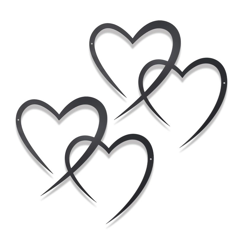 OYEFLY Infinity Heart Metal Wall Decor,Infinity Heart Wall Decor for Room Living,Wedding Decor (Black, style3 11.4 x 10.7in) - Image 1
