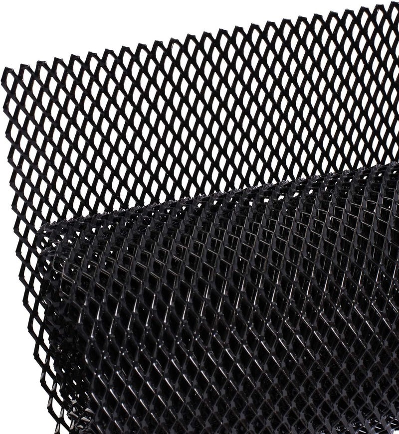 AggAuto Universal 40"x13" Car Grill Mesh - 100x33cm Aluminum Alloy Automotive Grille Insert Bumper 6x12mm Rhombic Hole, One of the Most Multifunctional Shape Grids Black - Image 1
