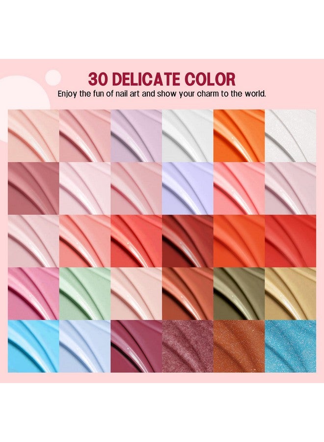 SAVILAND Jelly Gel Nail Polish Set, 30 Colors Translucent Nude Pink Transparent Nail Polish Set with 180 Sheer/Matte/Glossy Effects for Nail Salon DIY Home Christmas Holiday Gift Set - Image 5