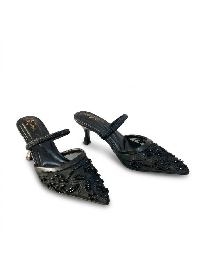 فيبراندا هيلز أنيق مطرز من الأمام بتصميم مدبب يضيف لمسة أنوثة وفخامة C-92 - Image 2