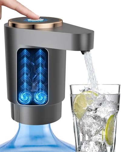 Cozycharm Water Jug Pump for 5 Gallon Bottle – Portable Electric USB-C Charging Dispenser, Dual Powerful Motors, Fast Flow, Fits 2-5 Gallon Jugs – Ideal for Home, Office, Camping, RV, Gray - Image 1