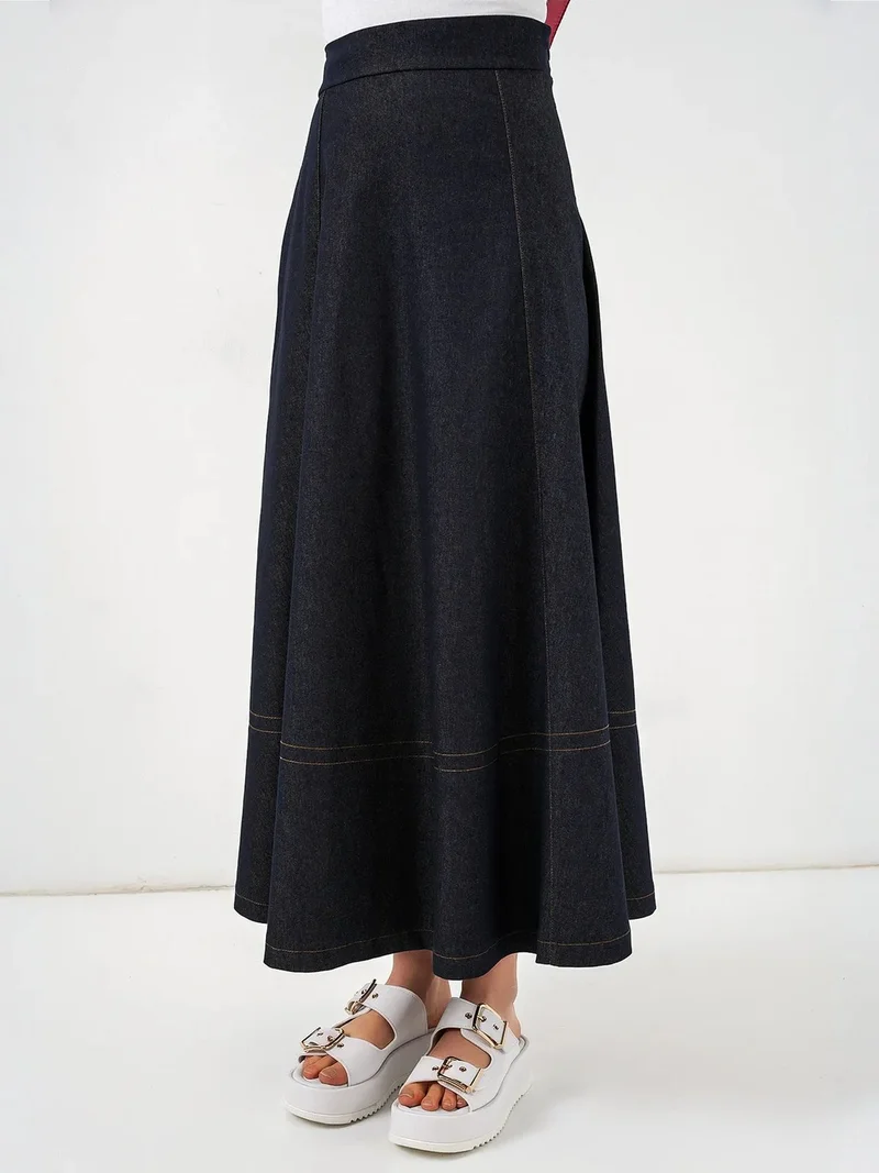 بيغ دارت BDART High Waist Denim A-Line Maxi Skirt with Pockets