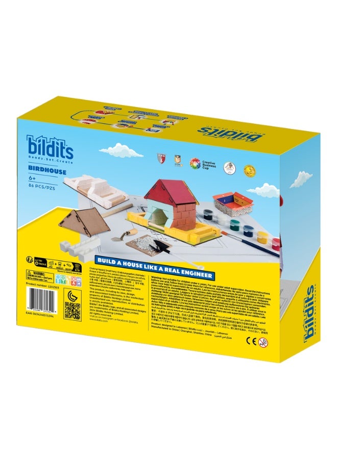 bildits مجموعة بيت الطيور المحترفة: شرفات متعددة الطوابق وتحويل بيت الطيور الحقيقي، للأعمار 6+، 88 قطعة - Image 3