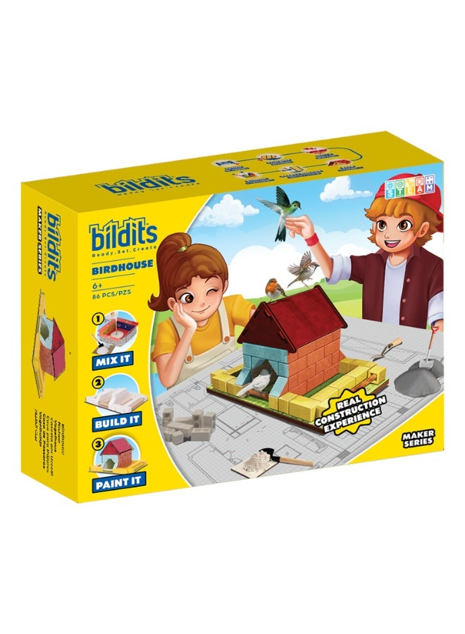 bildits مجموعة بيت الطيور المحترفة: شرفات متعددة الطوابق وتحويل بيت الطيور الحقيقي، للأعمار 6+، 88 قطعة - Image 2