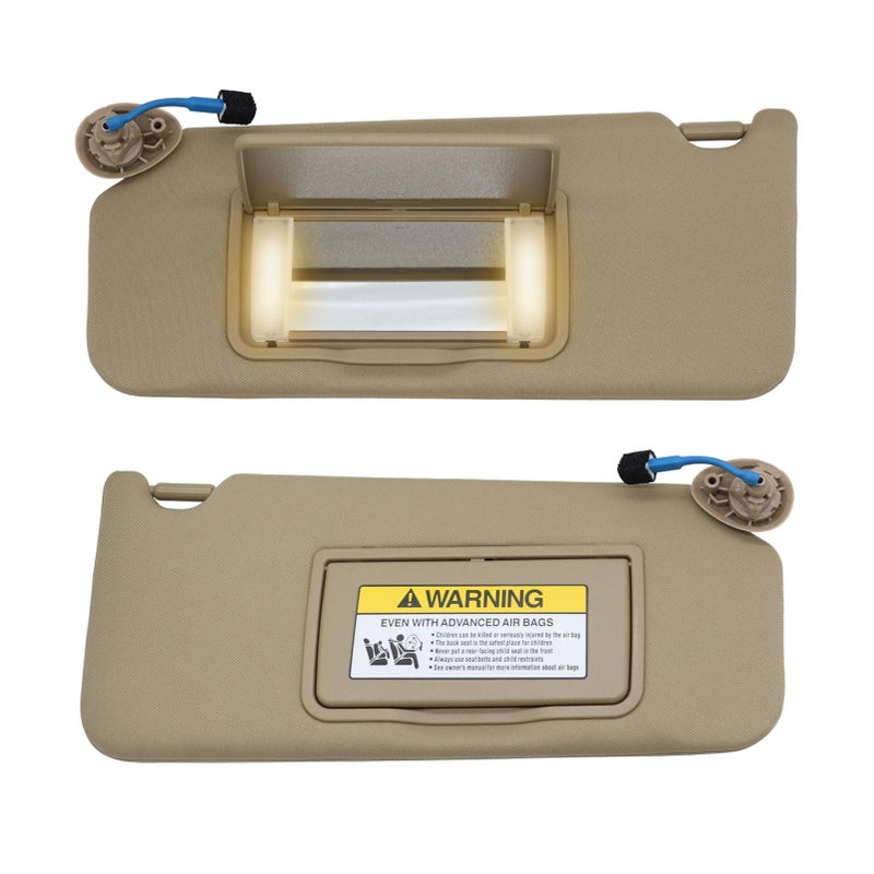 Yunnergo Beige Sun Visor Compatible with Accord 20082012 2013 2014 2015 2016 2017 83230TA0A91ZB 83230TA0A91ZB BeigeA Pair LeftRight