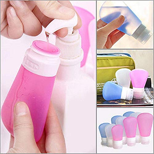 Crownish Pack of 3 Silicone Travel Bottles Sets Leak Proof Portable Makeup Bottles Organizer (90 Ml, Medium Size, Multi Colour) - Image 4