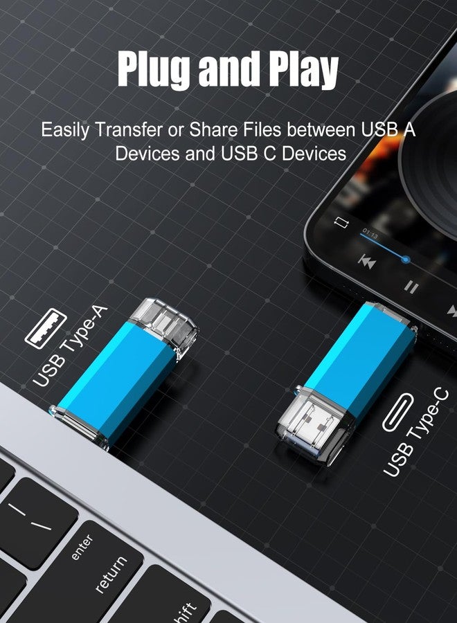 كووشن محرك أقراص فلاش USB C من KOOTION بسعة 32 جيجابايت، محرك أقراص USB 3.0 + USB Type C عالي السرعة يصل إلى 90 ميجابايت/ثانية، محرك أقراص فلاش مزدوج OTG، عصا USB لأجهزة سامسونج، هواوي، ماك بوك، كروم بوك بيكسل، إلخ. - Image 2