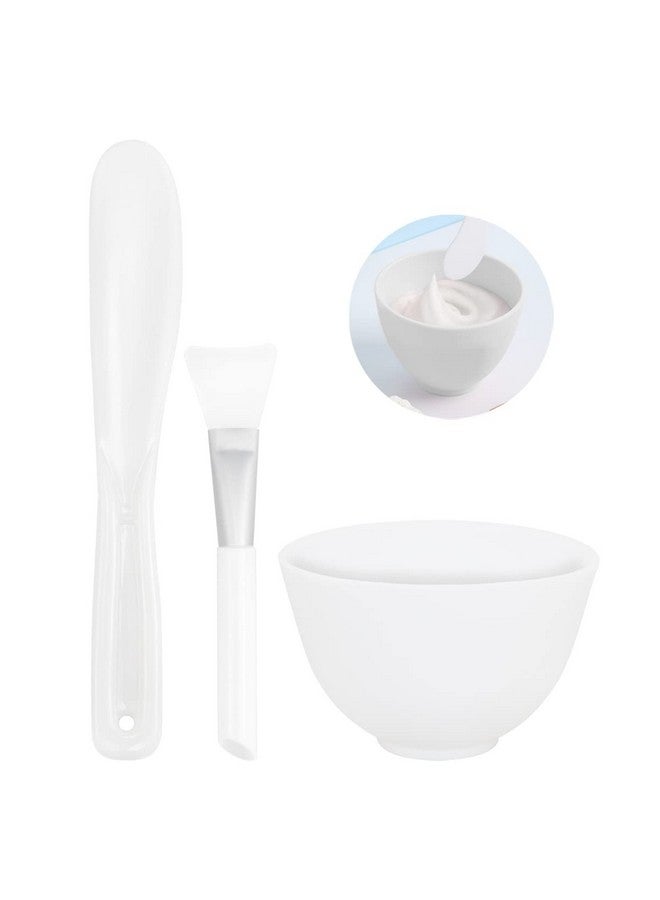 FERCAISH 3Pcs Diy Face Mask Mixing Bowl Microwavable Silicone Facial Mud Bowl Cosmetic Beauty Tool For Home Salon(White) - Image 1